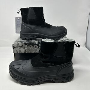 NORTIV8 Mens 8 Winter Snow Boots Black Thinsulate Warm Lined Zip STORE MODEL